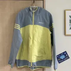 adidas NEO フード付きウィンドブレーカー グレー/イエロー
