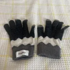 loumy ニット手袋 グレー・ホワイト