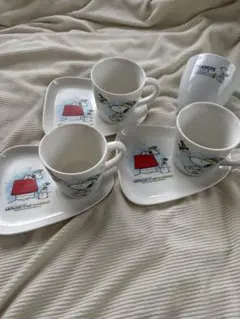 スヌーピー&ウッドストック マグカップとプレートセット３セット＋ マグカップ