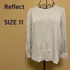 【Reflect】ニットトップス/長袖/ライトグレー/デザイン/シンプル