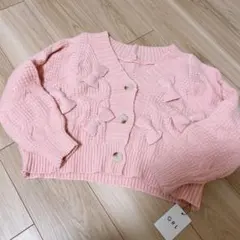 【新品未使用】GRL グレイル リボン付きニットカーディガン ピンク
