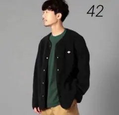 DANTONダントン　ノーカラー フリース ジャケット　ブラック42