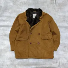 月末1000円OFF 襟ボア ダブルブレスト コート 中綿キルティング キャメル