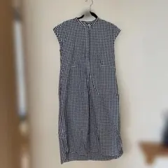 【美品】無印良品　チェック柄ノースリーブワンピース