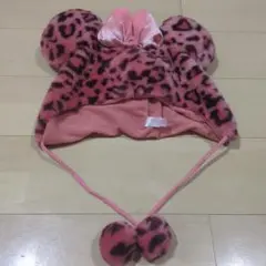 【廃盤品】ディズニー公式　ヒョウ柄ファンキャップ 　ピンク