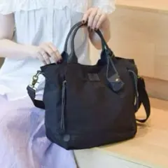 【美品】toleur ポリエステル 2way トートバッグ 黒　A4可