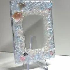 デコ硬質ケース レジンデコ トレカケース ハンドメイド かわいい 水色 ⑪