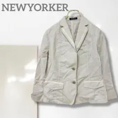 n4【ニューヨーカー】テーラードジャケット/上質 オフィスカジュアル 綿 麻 軽