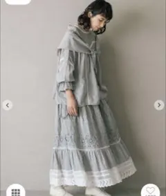 【サマンサモスモス】kazumiコラボ　サス付刺繍スカート