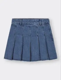 GU ジーユー デニムローウエストプリーツミニスカート 新品未使用品 M