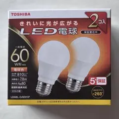 TOSHIBA 東芝 LED電球 60W 2コ入のサムネイル