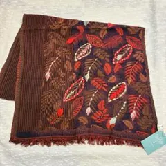 10-9.未使用！artipur ハンドワーク　ウールコットンマフラー