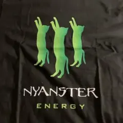 NYANSTER ENERGY 面白Tシャツ Lサイズ ブラック　ネコ　パロディ