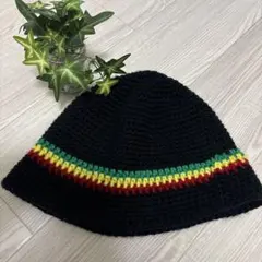 ラスタカラー クラッシャーハット クロシェハット ニット帽 ビーニー 送料込み