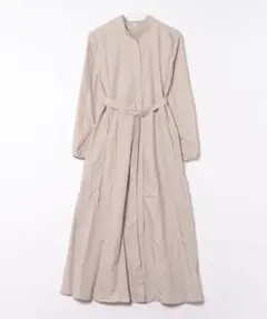 ⭐️ベージュ ロングワンピース 長袖 ウエストベルト付き⭐️