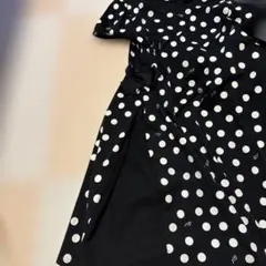 ドット柄 ワンピースサイドリボン