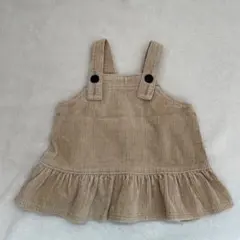 ベージュ コーデュロイ スカート フリル付き
