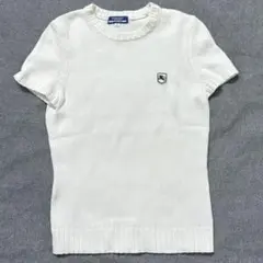 極美品✨バーバリーブルーレーベル　38 半袖ニット　コットン100％　ホース刺繍