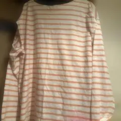 オレンジと白のストライプ 長袖トップス