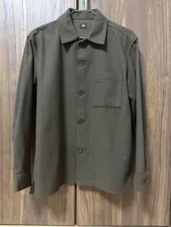 UNIQLO ユニクロ ブラッシュドツイルオーバーシャツ（長袖）　ブラウン　S