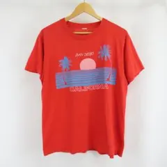 San Diego California 英字 パームツリー Tシャツ 古着 赤
