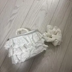 NICE CLAUP ノベルティ　シュシュ　バッグ　レース