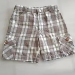 ⭐コムサイズム⭐即匿名配送⭐上品な茶色系チェック柄ハーフパンツ.size90,