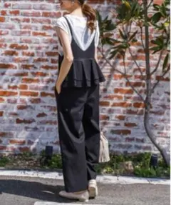 新品未使用LA-gemmeラジエムリネンフリルビスチェキャミサロペット