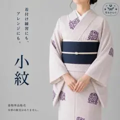 7K60》小紋 着物 水色 ピンク 袷 正絹 対象身長～155cm 普段着に