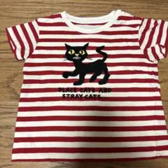 ユニクロ　90 Tシャツ　ボーダー　クロネコ　ねないこだれだ　せなけいこ