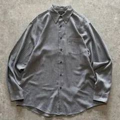 90s J.CREW コットンチェックシャツ 千鳥格子柄 巨人タグ