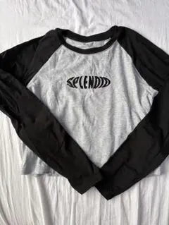 SHEIN DAZY 長袖　Tシャツ　グレー　ブラック　Ｌサイズ