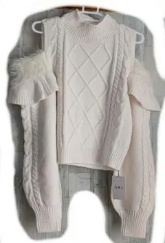 GRL ショルダーオープンニットトップス　ホワイト　新品未使用✨️