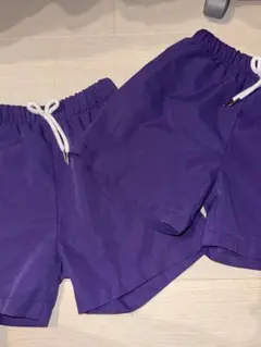 SHEIN 紫 パープル ハーフパンツ 7Y 120 130 セット 兄弟 速乾