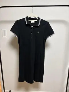 LACOSTE 半袖 ポロワンピース ブラック 42