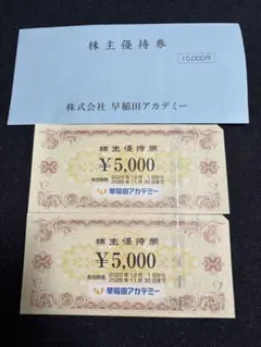 早稲田アカデミー 株主優待券 10,000円分