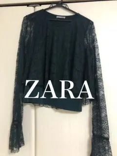 ZARA レースカットソー レースブラウス　シースルー