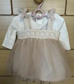 petit mainチュチュ付きワンピース セット 70cm80cm