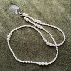 スマホストラップ首掛け　パール