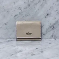 kate spade ケイトスペード 三つ折り財布 ベージュ 本革 バイカラー