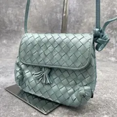 【微美品】ボッテガヴェネタ イントレチャート ショルダーバッグ ブルー