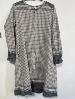 cladunite チェック柄 長袖シャツワンピース ネル