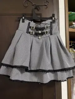 リズリサ　2連リボンスカパン　グレーLサイズ