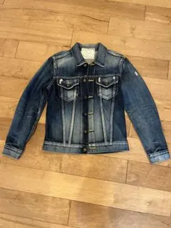 EDWIN ダメージ加工 ダークブルー デニムジャケット M
