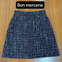 【美品】ボンメルスリー　アナトリエ　ラメツイード　ミニスカートのサムネイル