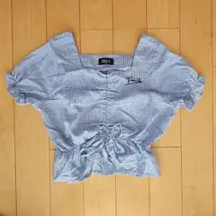 BiSKEE チェック柄 半袖ブラウス S