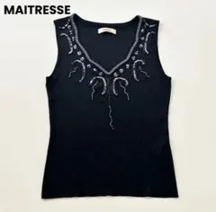 MAITRESSE ノースリーブ ビーズ装飾 ブラックのサムネイル