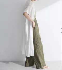 chocol raffine robe 半袖シアーシャツワンピース　ホワイト