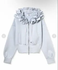 nache RUFFLE HOODIE ZIP-UP LIGHT GRAY - メルカリ