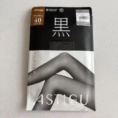 【新品未開封】ASTIGU 黒 40デニール ストッキング L-LL